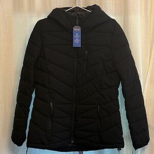Nautica Women's Quilted Black Puffer Coat